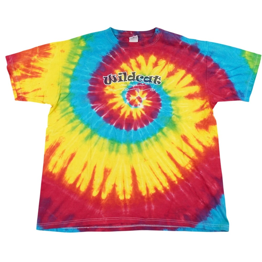 Anvil Wildcat Mountain New Hampshire T-Shirt Men XL‎ Tie Dye Spiral Graphic USA